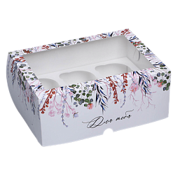 Коробка на 6 капкейков "Венок"