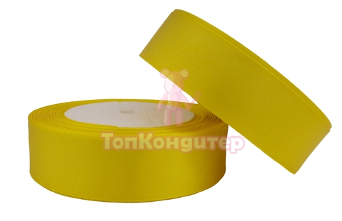 Лента атласная 2,5 см Желтый 23 м