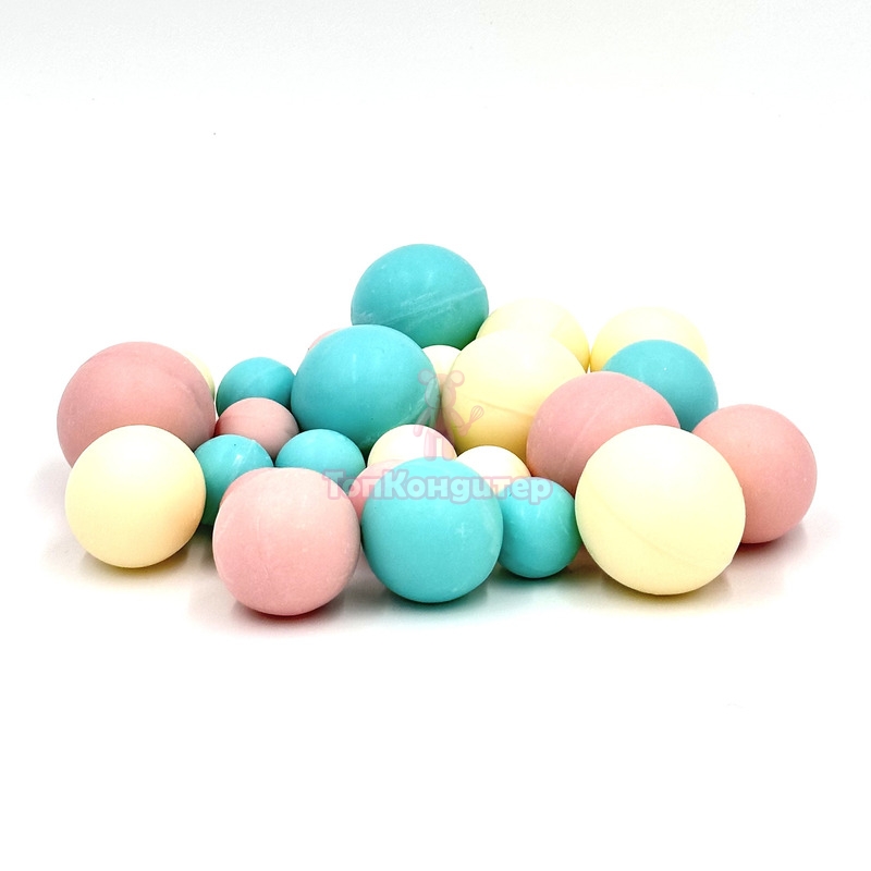 Сферы из шоколадной глазури белые,голубые,розовые 25шт