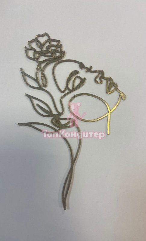 Топпер акрил Девушка Силуэт №2 золото