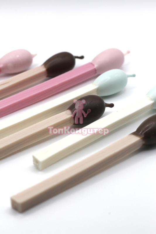 Свеча для бенто " спичка " розовая 12см.