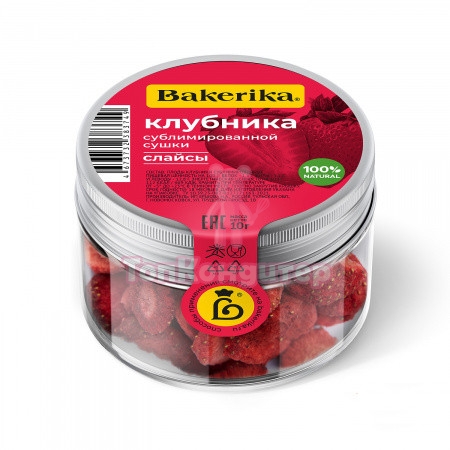 Клубника сублимированной сушки «Bakerika» слайсы 10 гр
