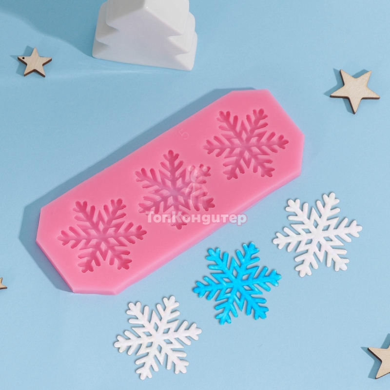 Молд силиконовый «Снежинки», 17,5×6,8×0,5 см
