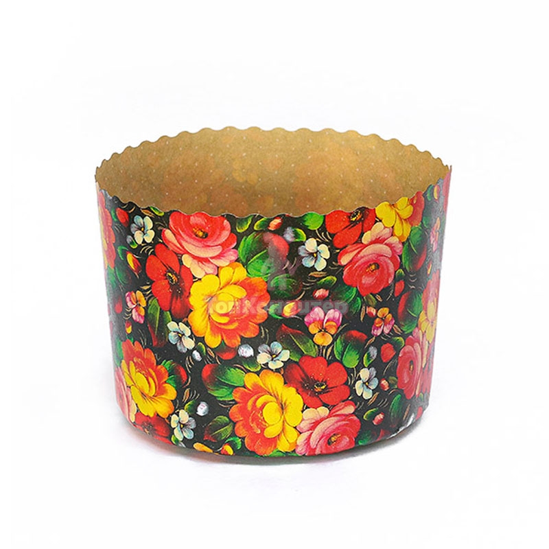 Форма бумажная для кулича "ЖОСТОВО" d= 9 см x h= 9 см