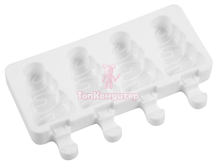 Форма для мороженого, 4 ячейки "Эскимо Елочки"