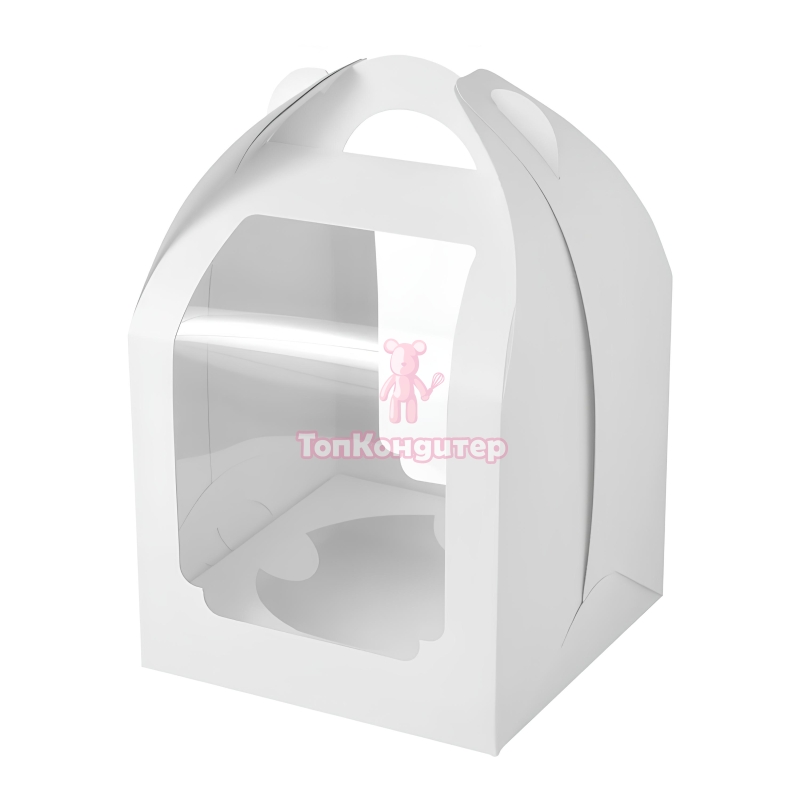 Коробка для кулича 15 см*15 см*21 см с вкладышем