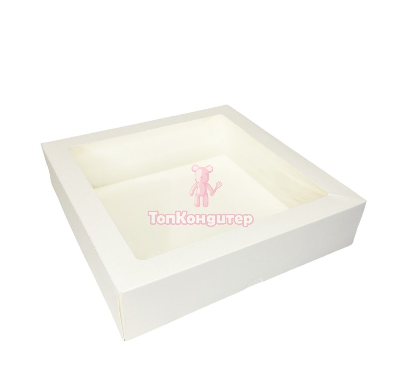 Коробка для клубники в шоколаде 20 см*20 см*4 см белая "1500"