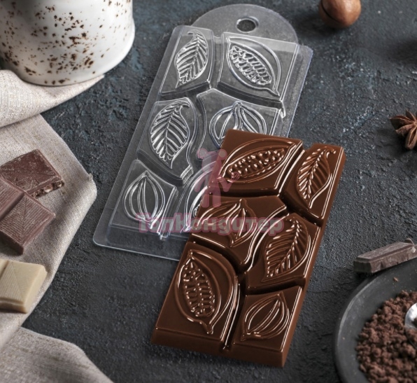 Пластиковая форма шоколада "Шоколад Какао дольки" 15 см*7 см*1 см