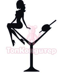 Топпер "Девушка на краю мартинки с оливкой", 36001127-ч 10,5*15