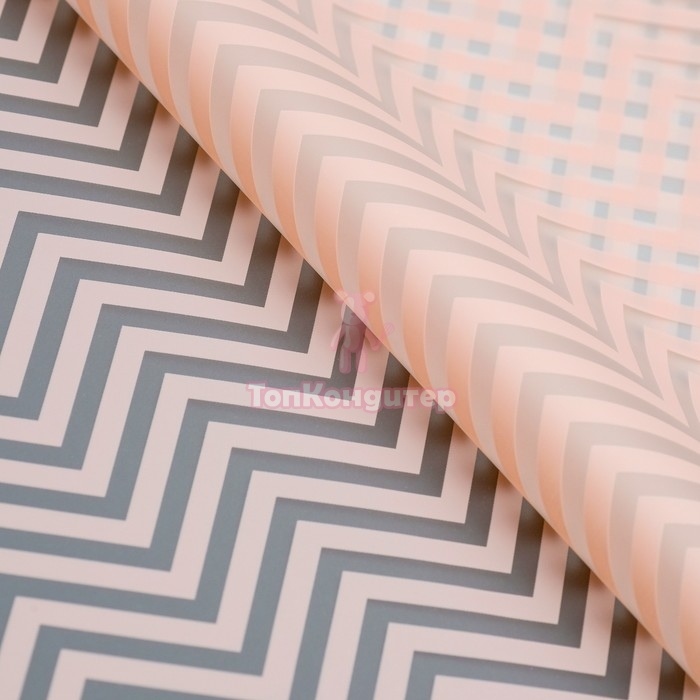 Плёнка матовая с рисунком "Волна", цвет персиковый, 57 х 57 см