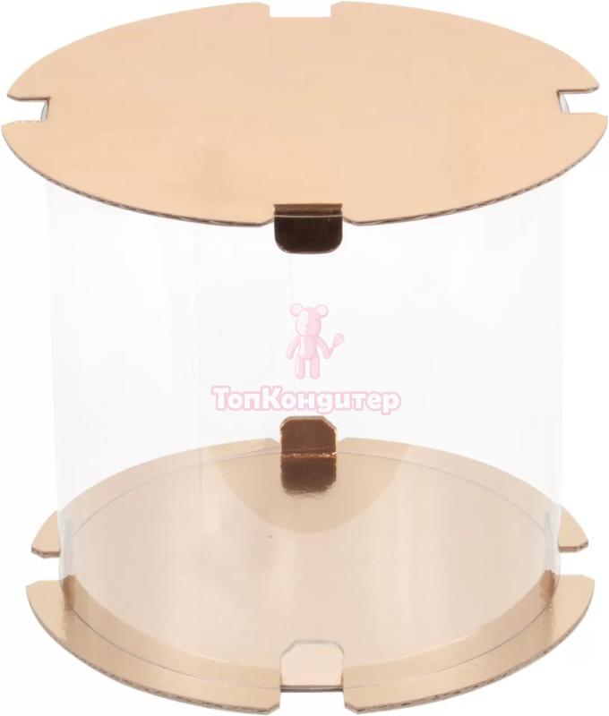 Коробка для торта "Тубус" 30 см*30 см золото