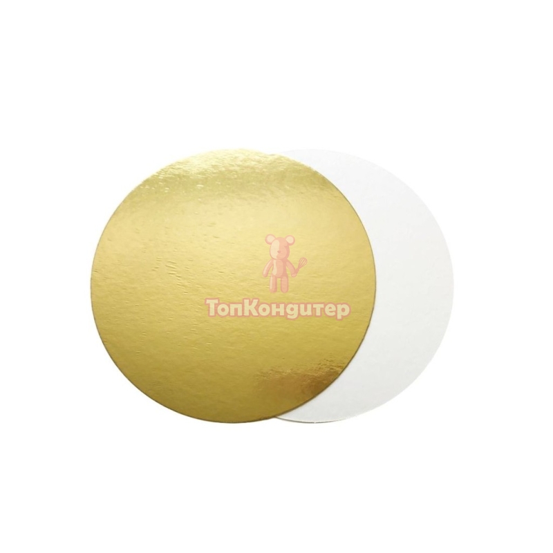 Подложка для торта "Золото/Белая" 28 см, толщина 3,2 мм